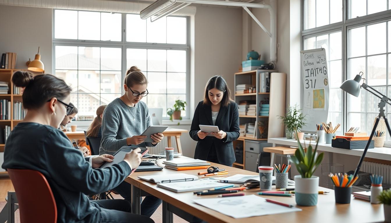 Student preparing for exams with study materials