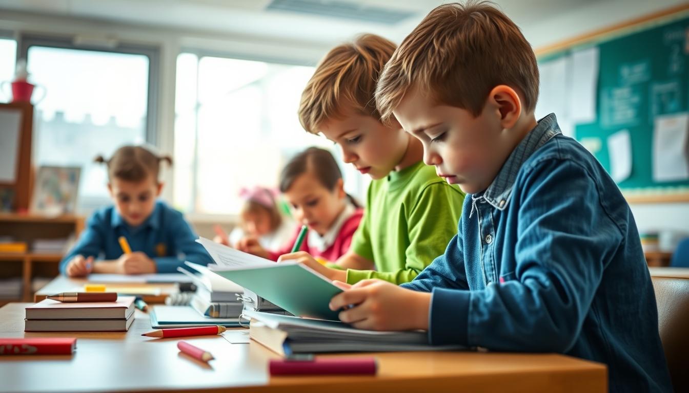 Structured study materials and learning resources on a desk