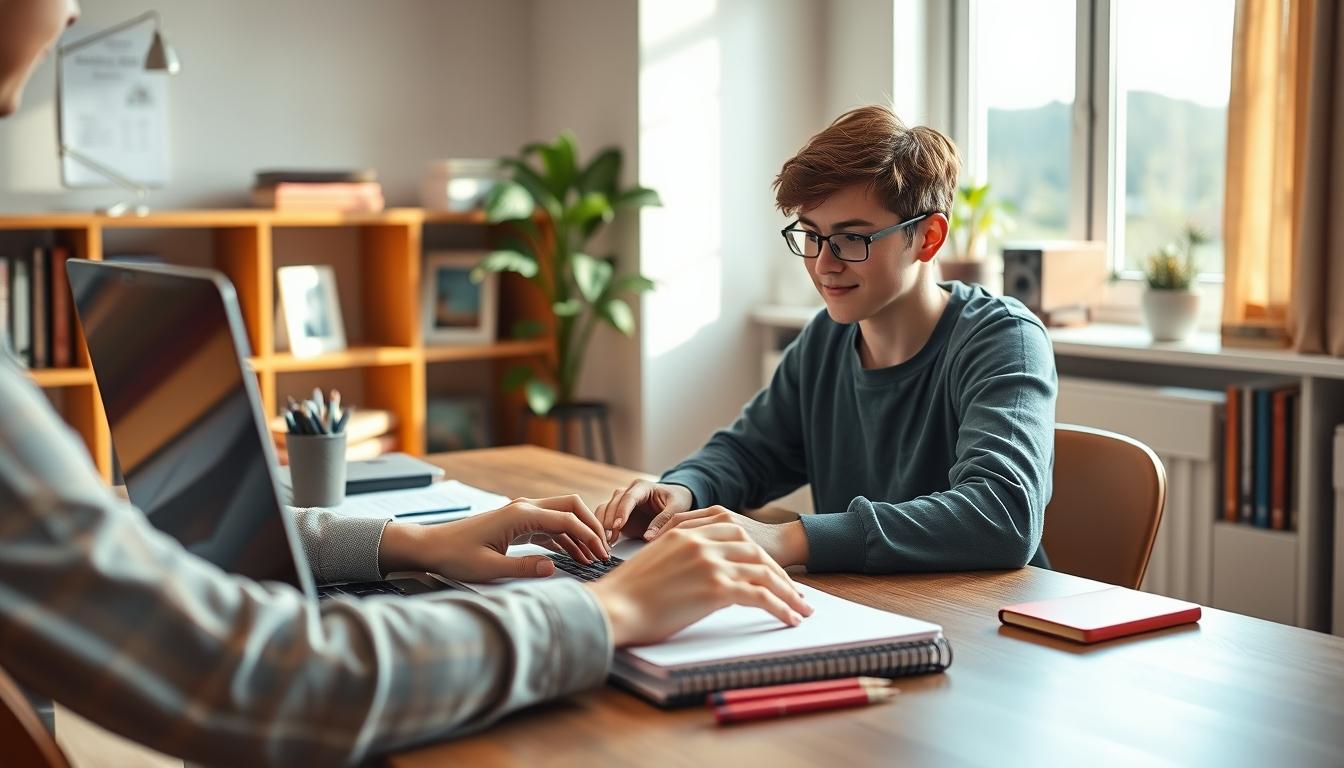 Student using online courses for flexible education